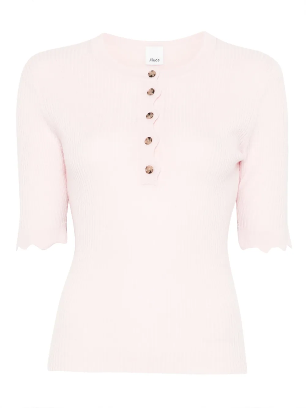 Allude button-fastening ribbed top - Rosa