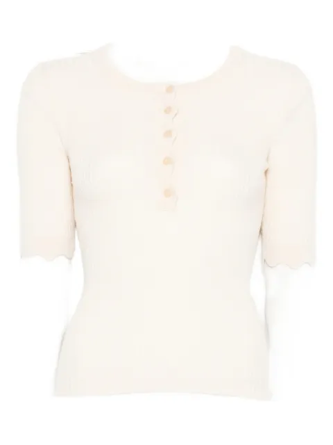 Allude button ribbed knitwear