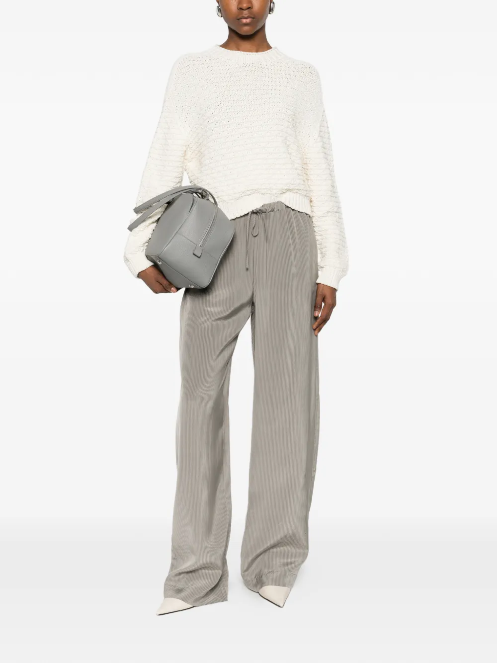 Emporio Armani Gebreide trui met textuur Beige
