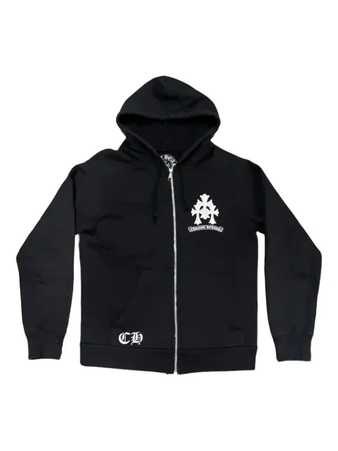 Chrome Hearts Triple Cross logo-print zip-up hoodie