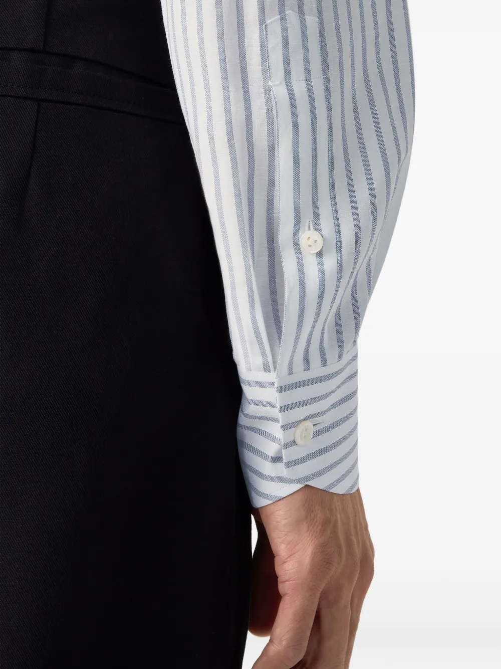 Zegna Gestreept overhemd Wit