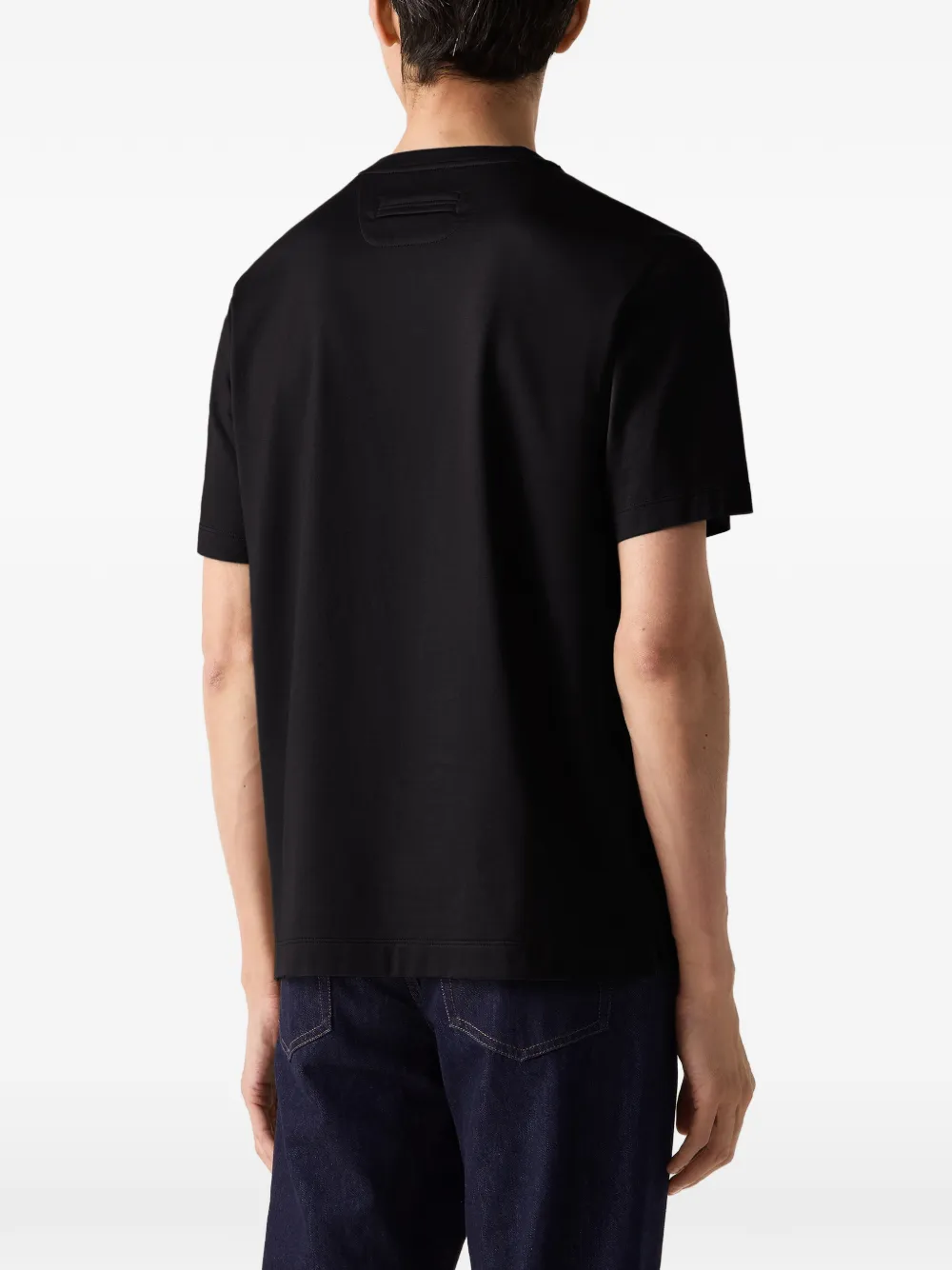 Zegna Piqué T-shirt Zwart