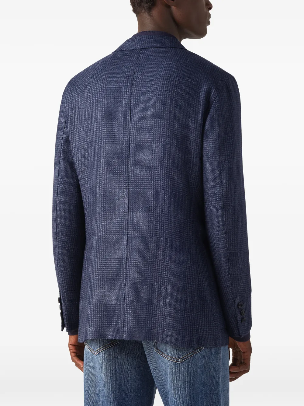 Zegna Geruite blazer Blauw