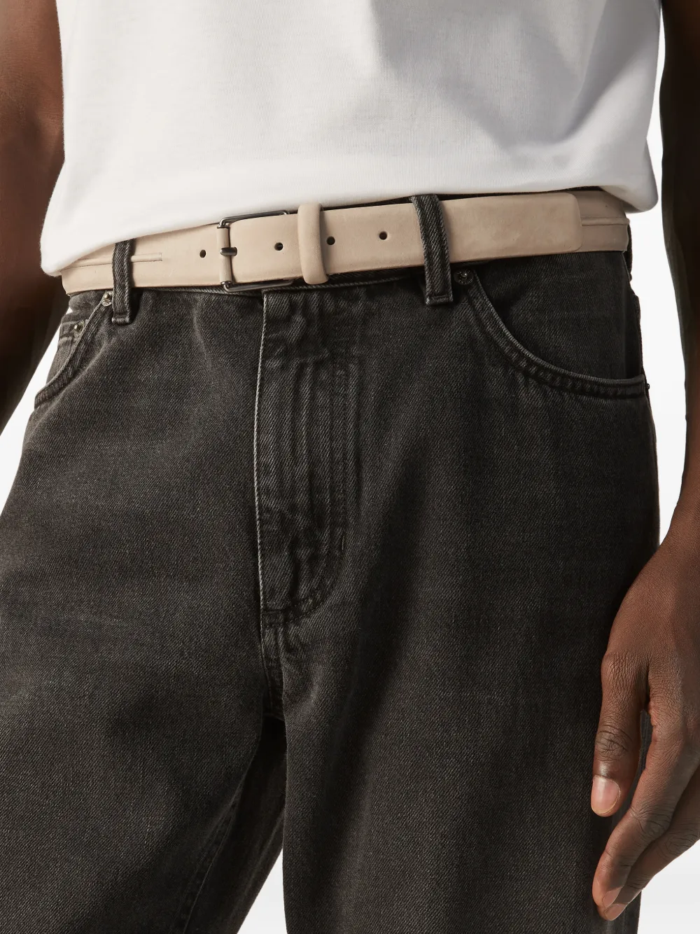 Zegna Nubuck riem Beige