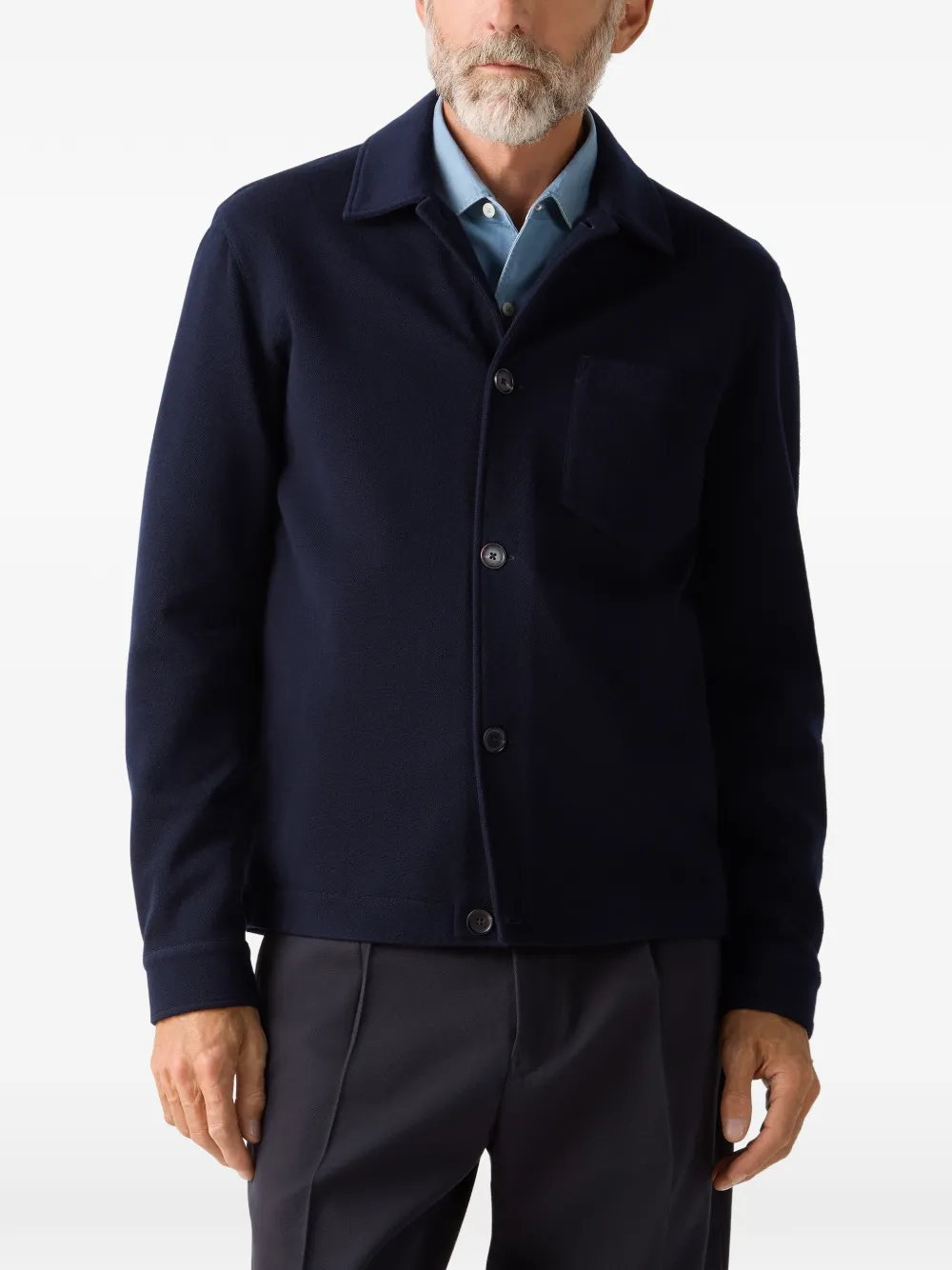 Zegna Shirtjack met zakken Blauw