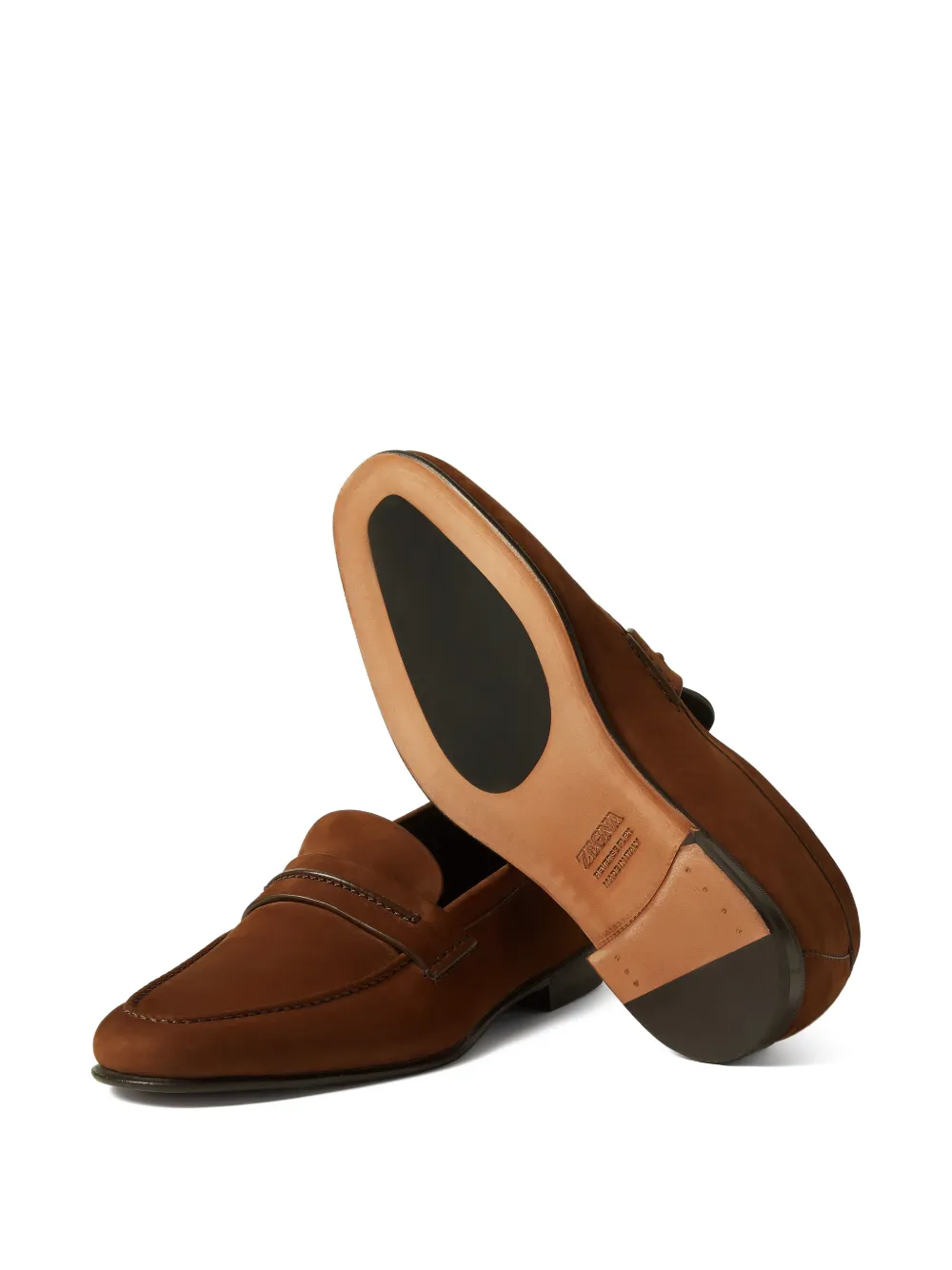 Zegna Leren loafers Bruin