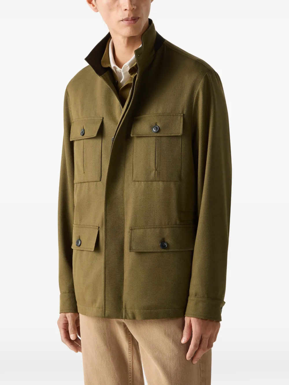 Zegna Shirtjack met vier zakken Groen