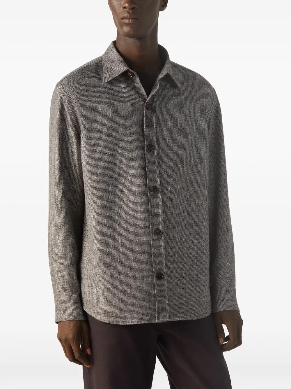Zegna Shirtjack met knopen Bruin