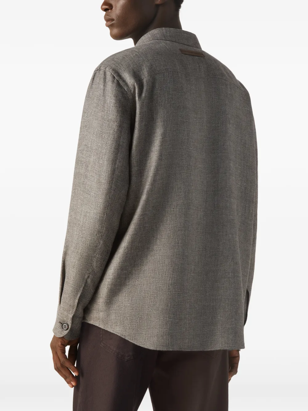 Zegna Shirtjack met knopen Bruin