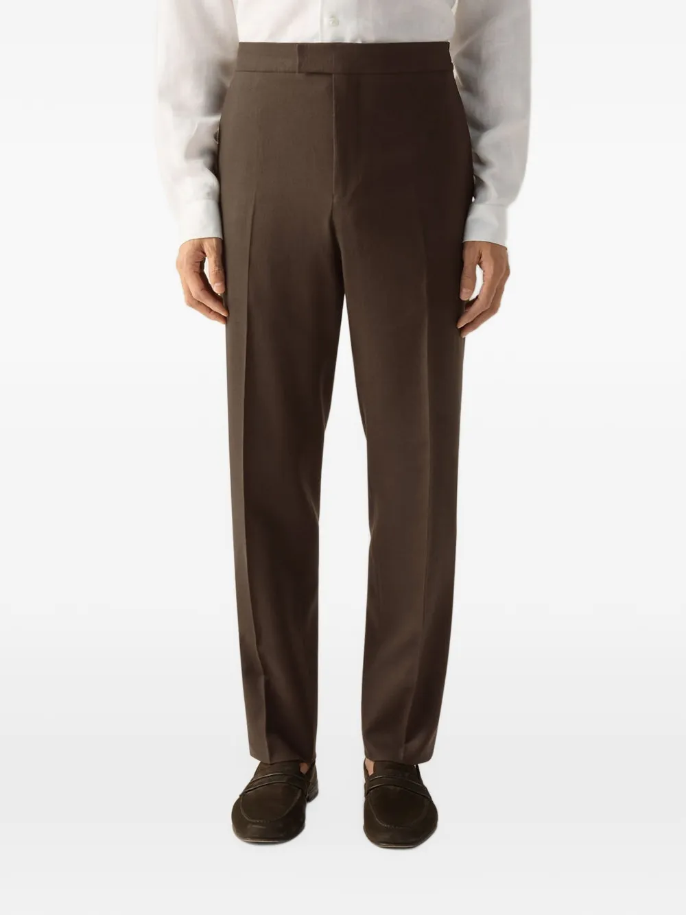 Zegna Oasi lino broek Bruin