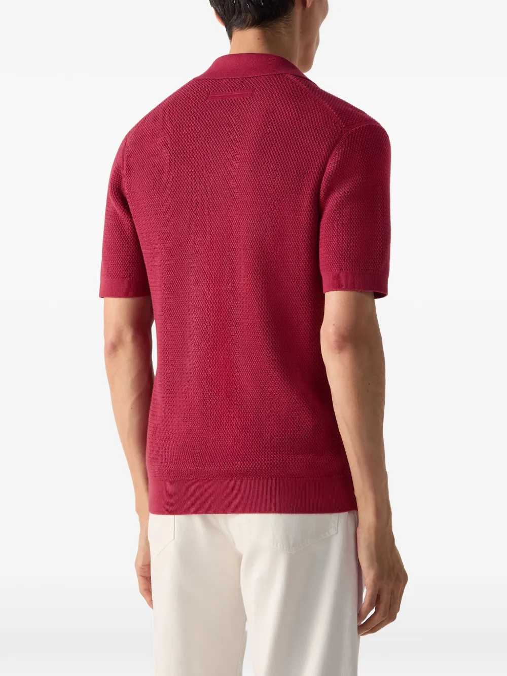 Zegna Poloshirt met textuur Rood