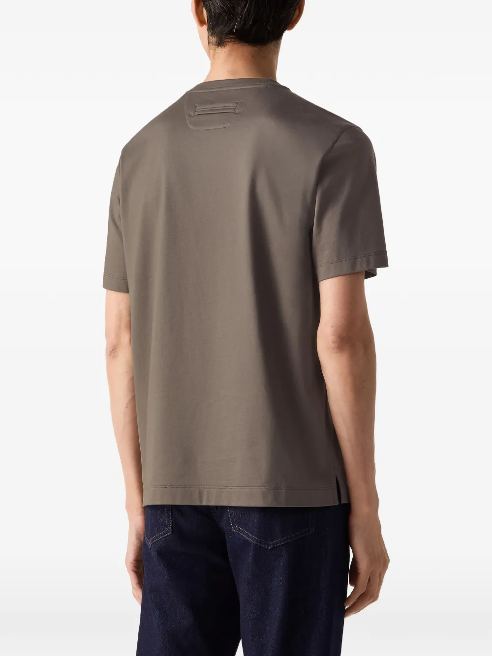 Zegna Donkergrijs bruin katoenen T-shirt