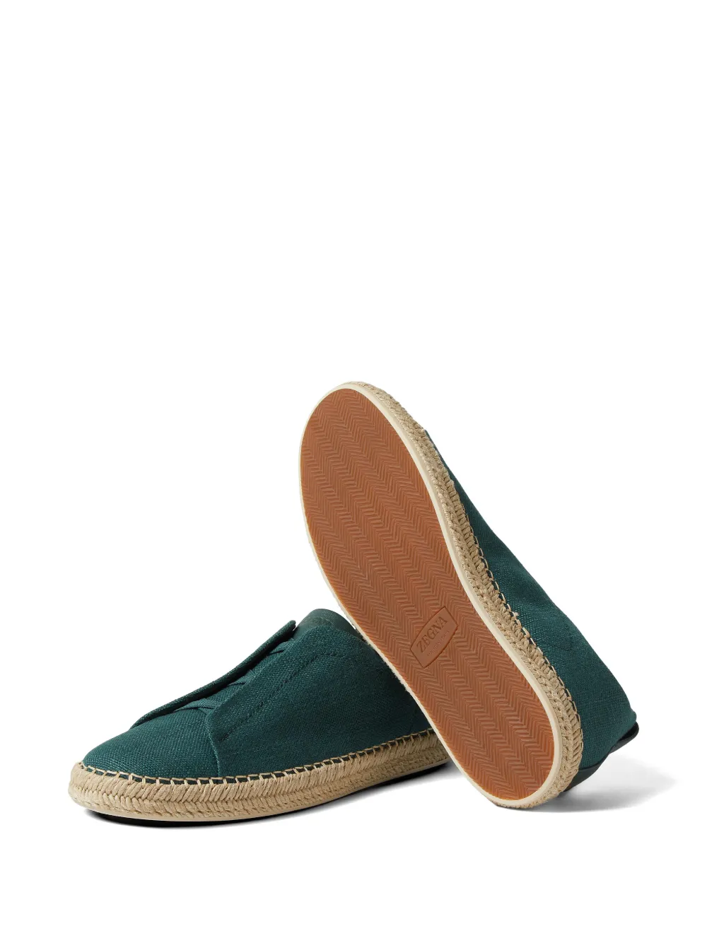 Zegna Triple Stitch™ espadrilles van linnenblend Groen