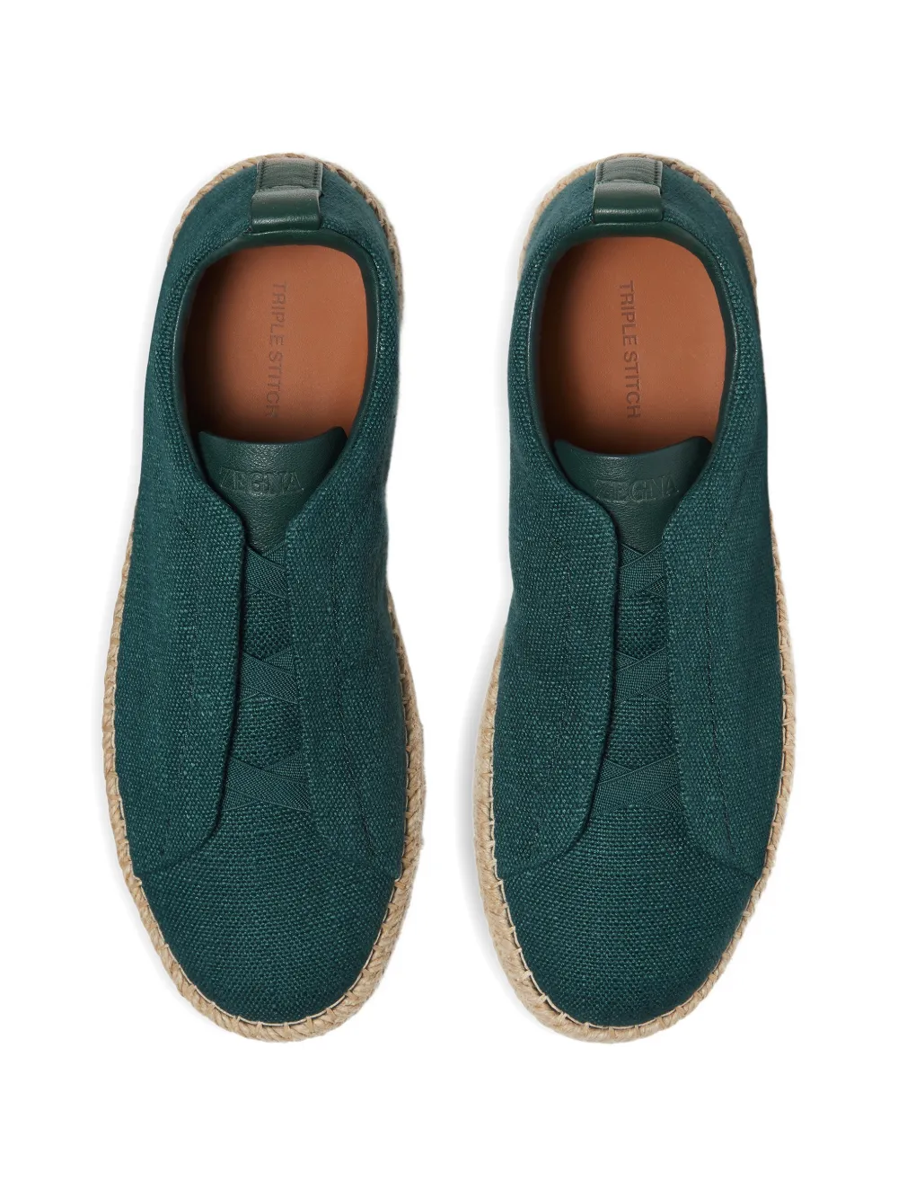 Zegna Triple Stitch™ espadrilles van linnenblend Groen