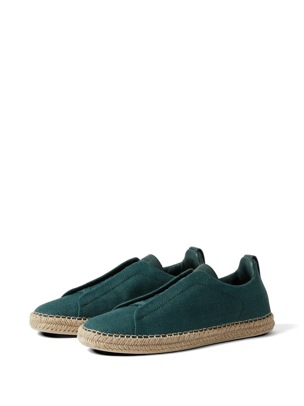 Zegna Triple Stitch™ espadrilles van linnenblend Groen