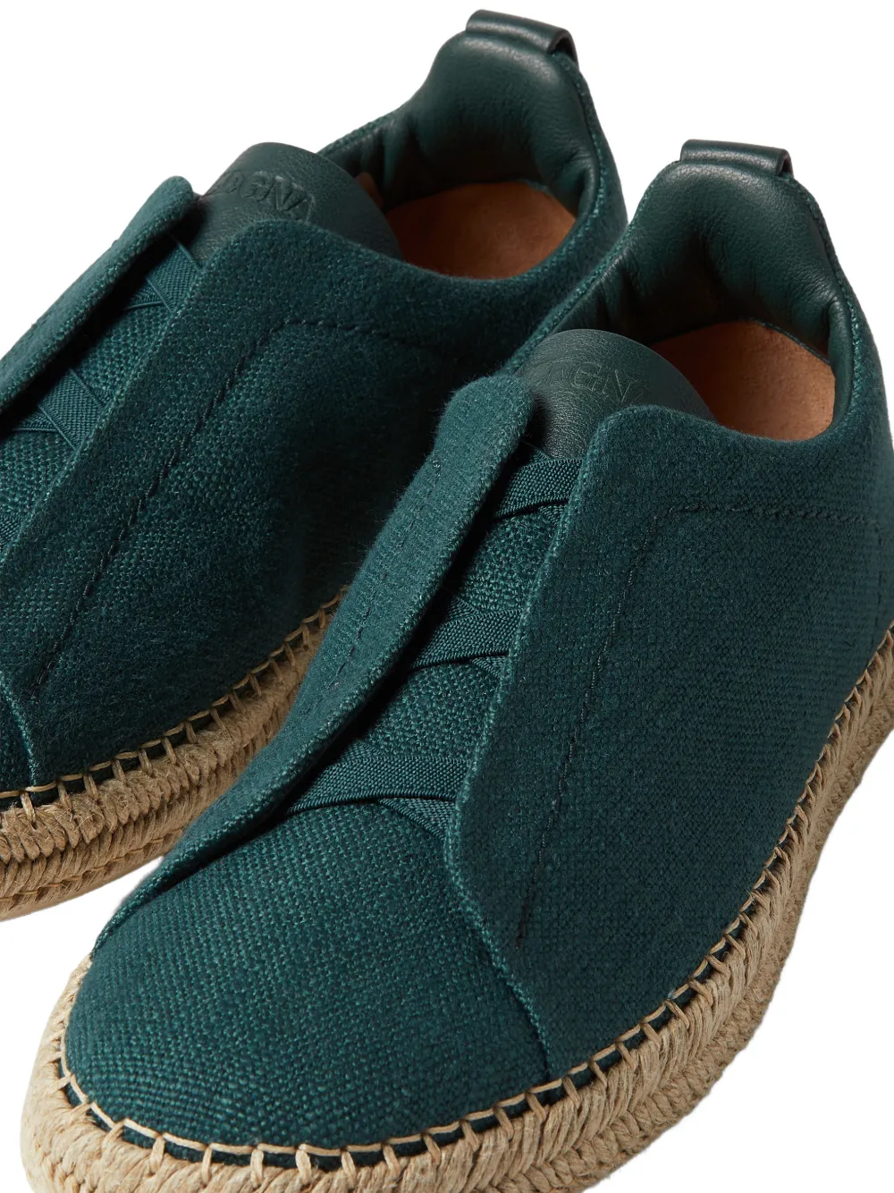 Zegna Triple Stitch™ espadrilles van linnenblend Groen