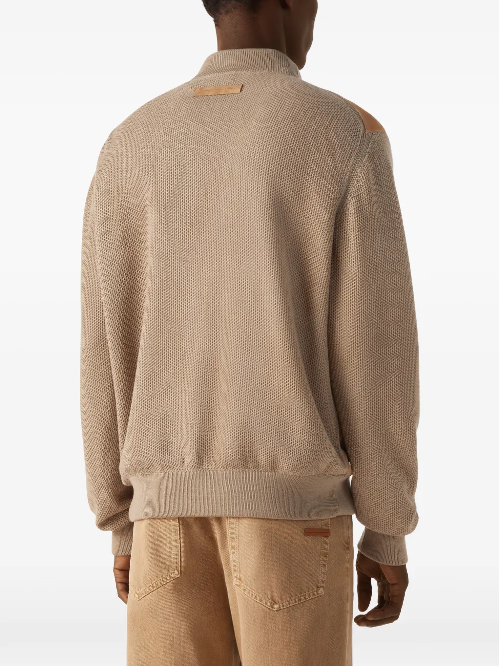 Zegna Bomberjack met vlakken Beige