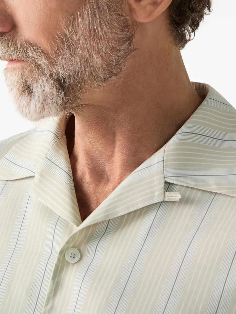 Zegna Gestreept overhemd Beige