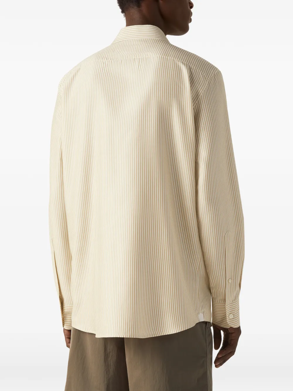 Zegna Gestreept overhemd Beige