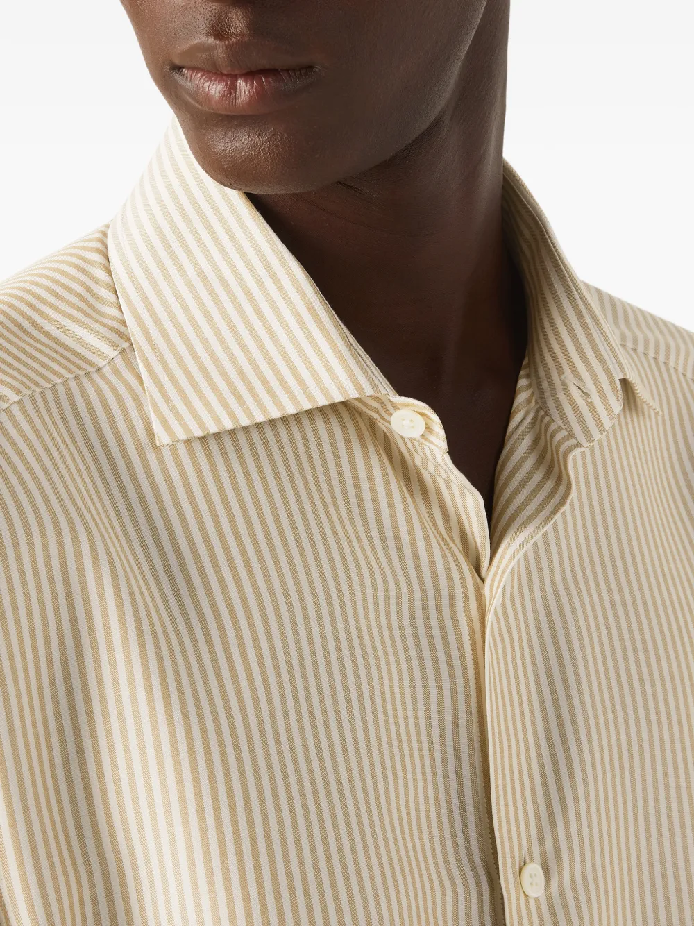 Zegna Gestreept overhemd Beige
