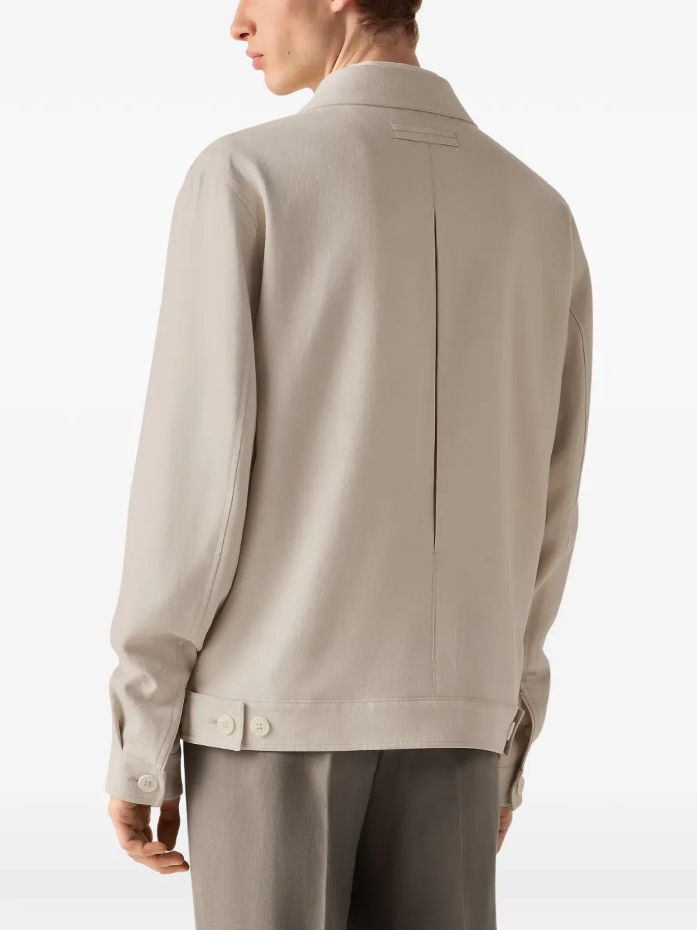 Zegna Shirtjack met opgestikte zak Beige