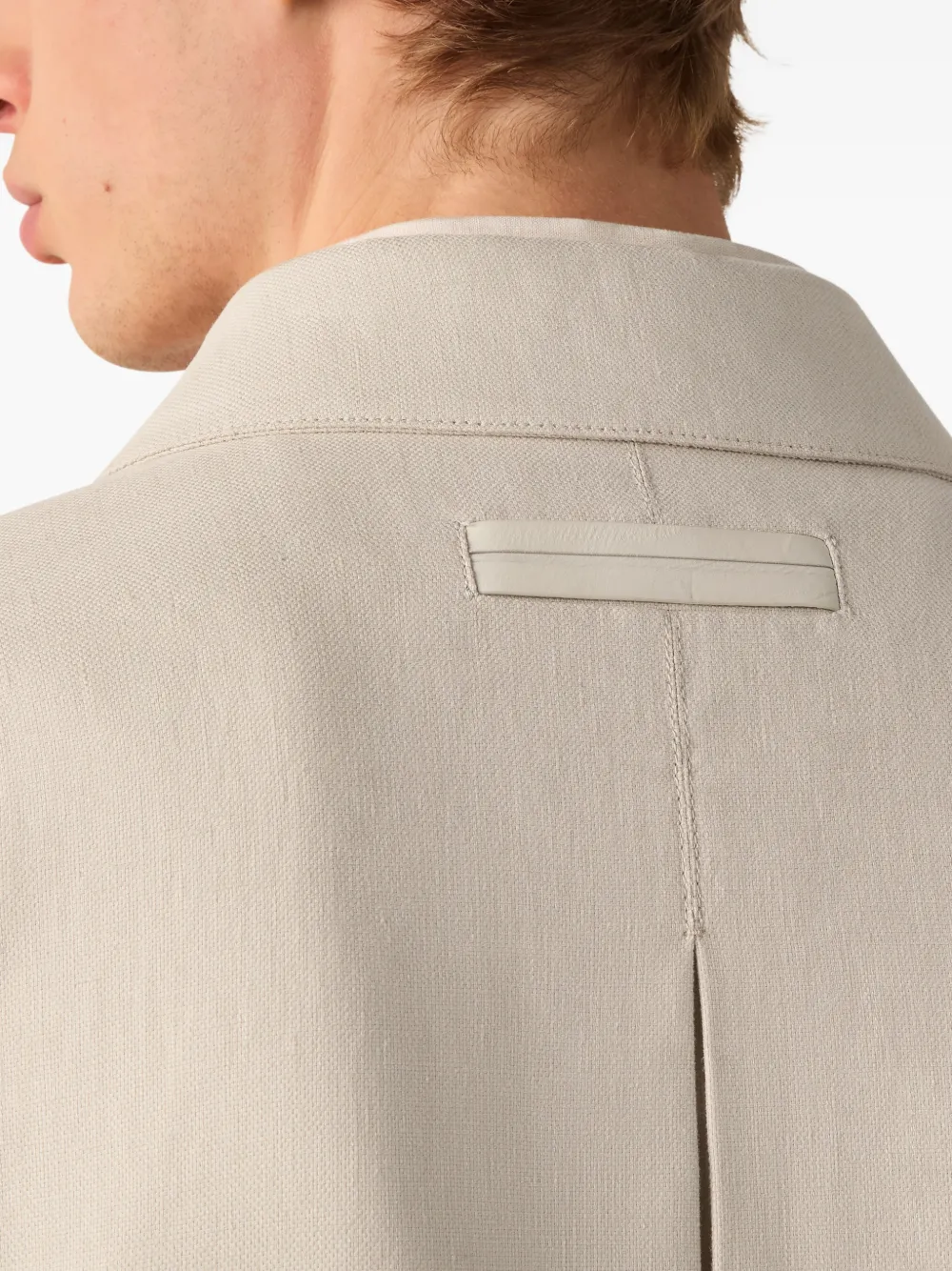 Zegna Shirtjack met opgestikte zak Beige