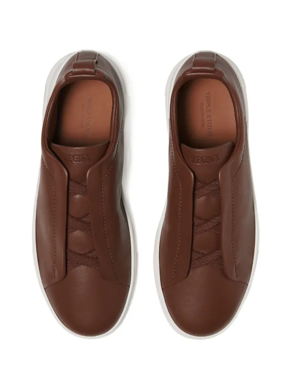 Zegna Tênis Triple-Stitch™ | Marrom | FARFETCH BR