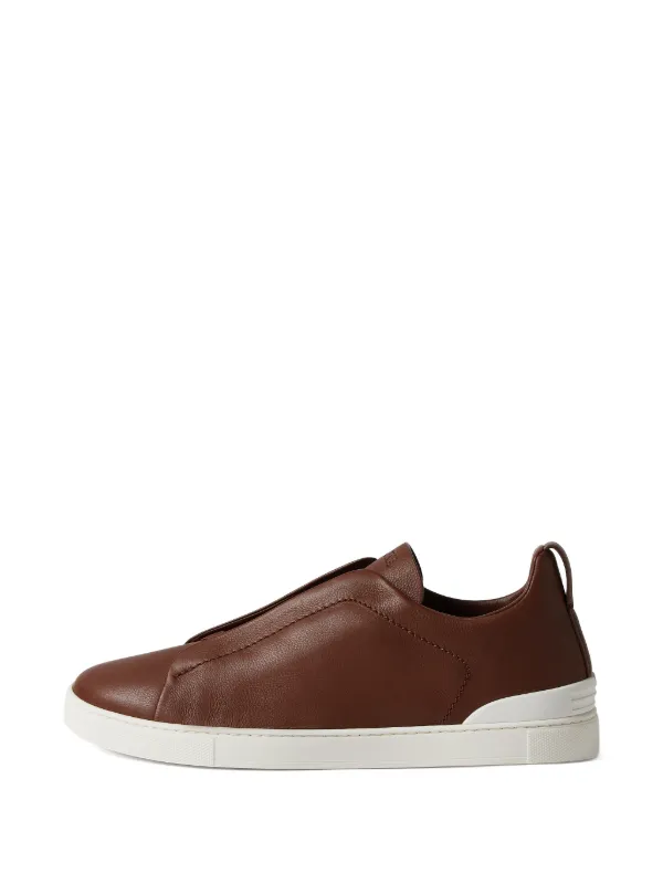 Zegna Tênis Triple-Stitch™ | Marrom | FARFETCH BR