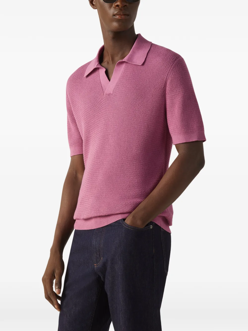Zegna Katoenen poloshirt Roze