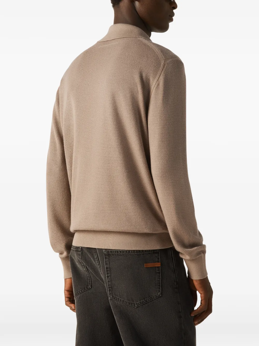 Zegna T-shirt met polokraag Beige