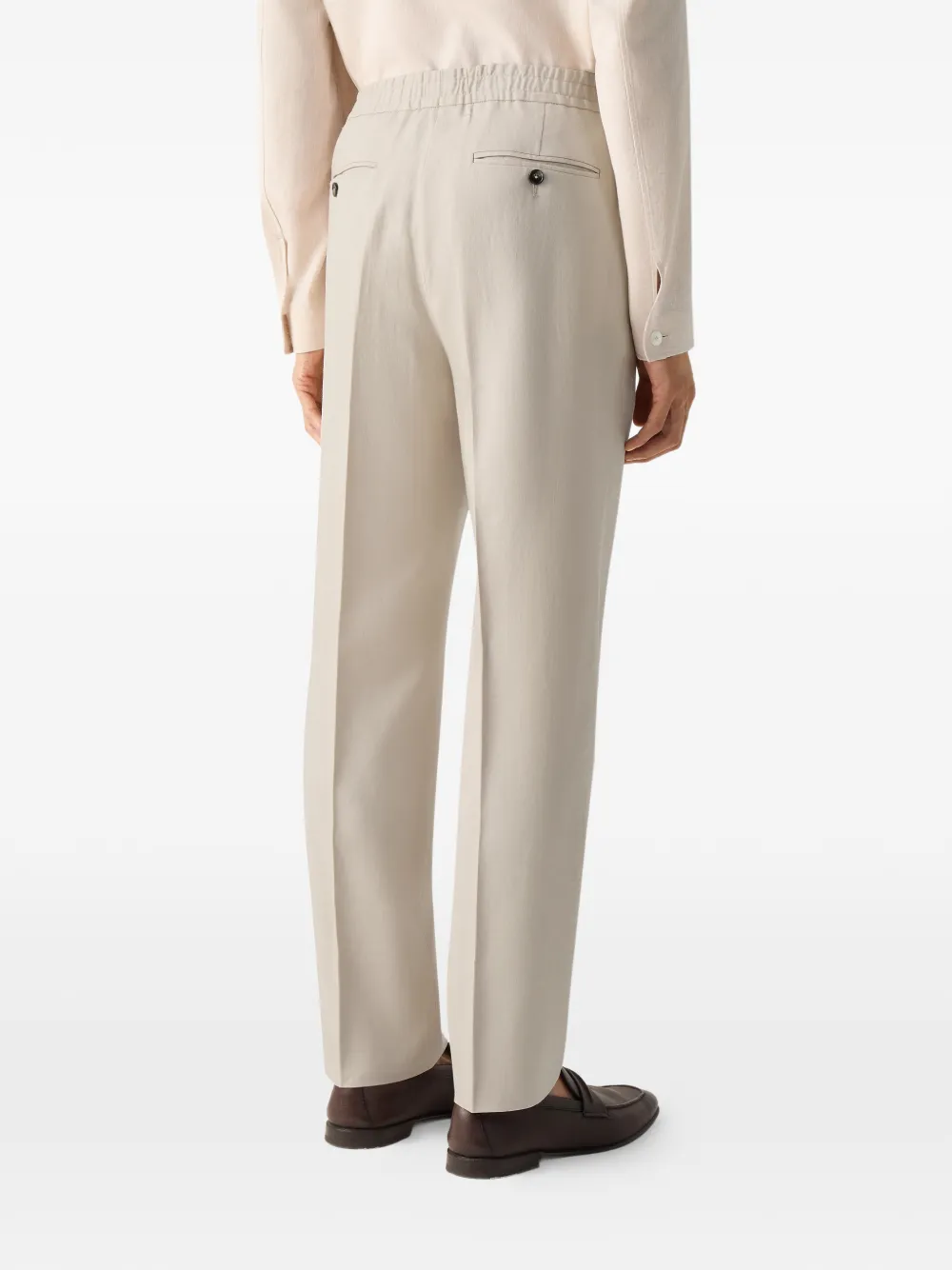 Zegna Broek met elastische taille Beige