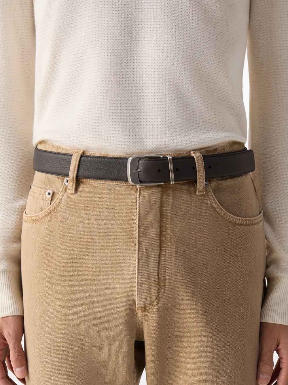 Zegna Leren riem Bruin