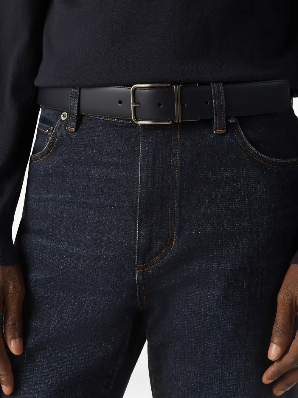 Zegna Omkeerbare leren riem Blauw