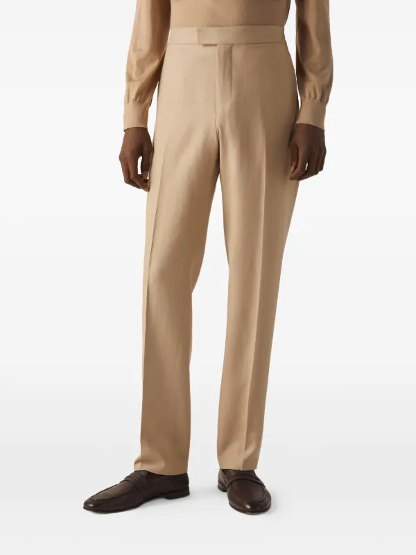 Zegna Oasi Linen Trousers | Neutrals | FARFETCH JO