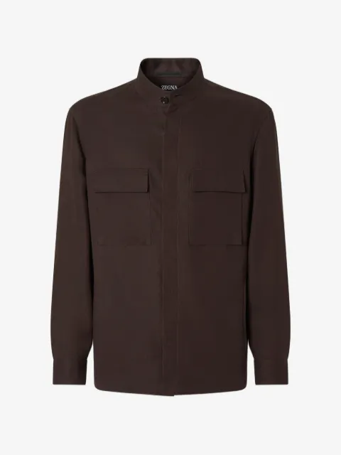 Zegna Oasi Lino mandarin-collar overshirt