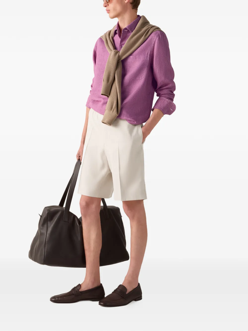 Zegna Overhemd met borstzak Paars