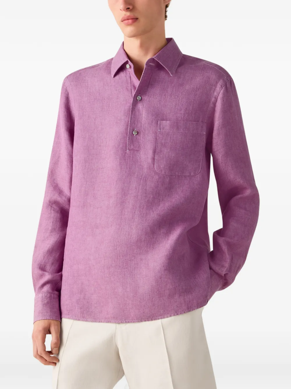 Zegna Overhemd met borstzak Paars