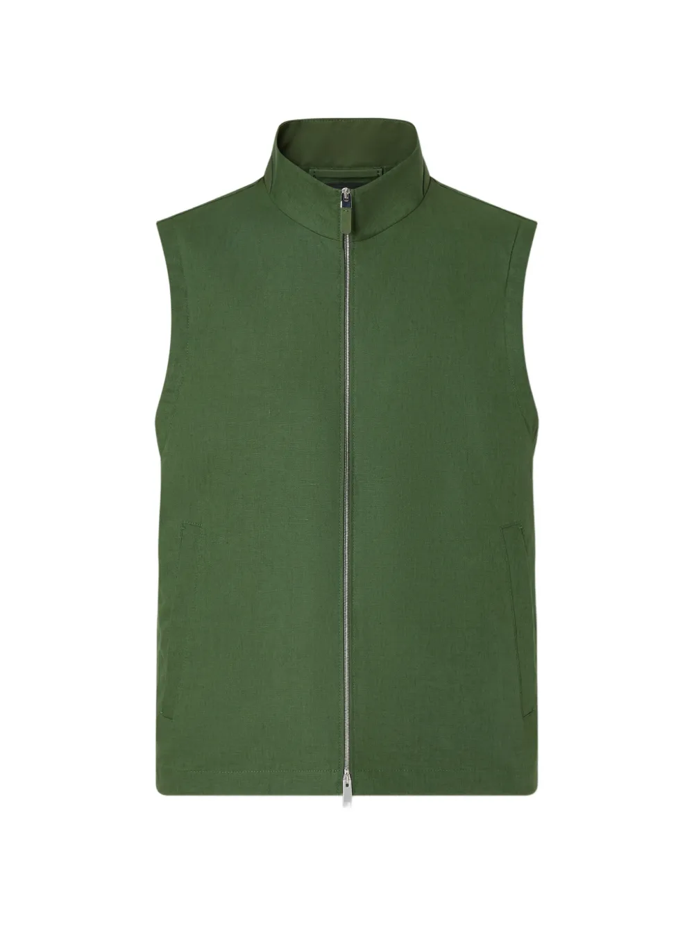 Zegna Gilet Oasi Lino con zip - Verde