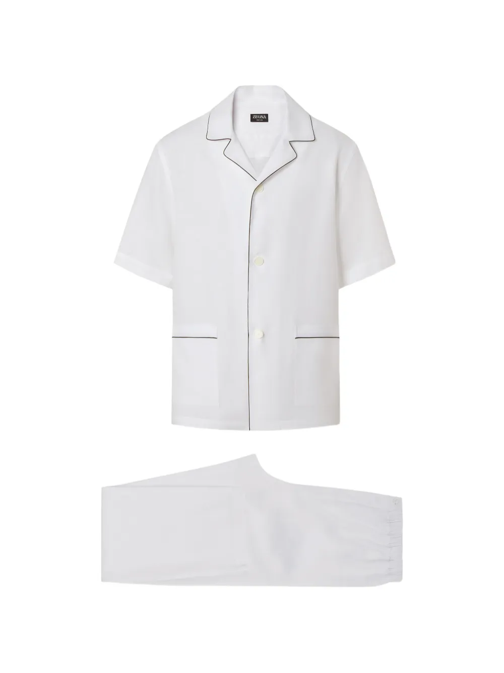 Zegna Piped Oasi Lino Pyjamas In White
