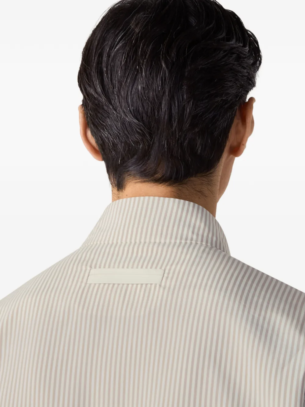 Zegna Gestreept zijden jack Beige
