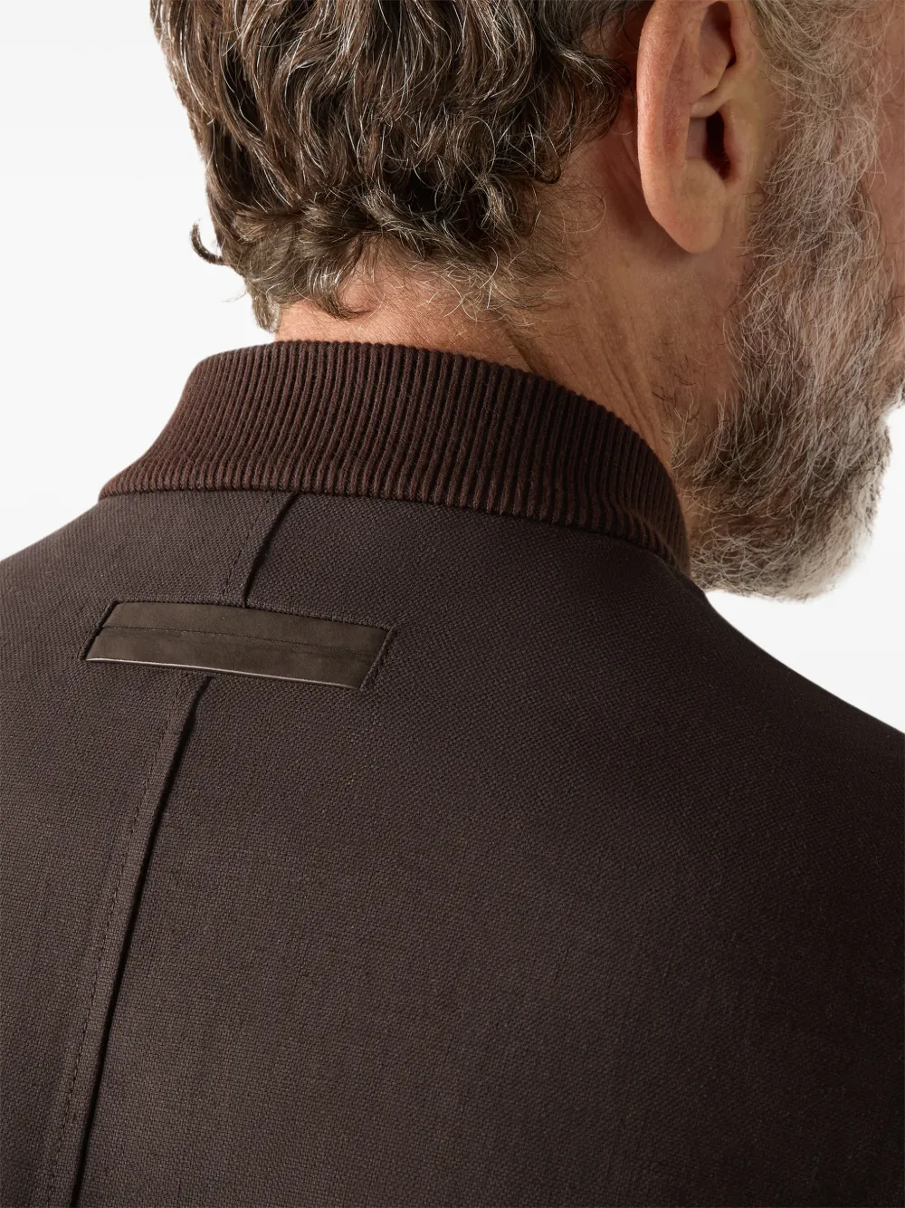 Zegna Oasi Lino bomberjack Bruin