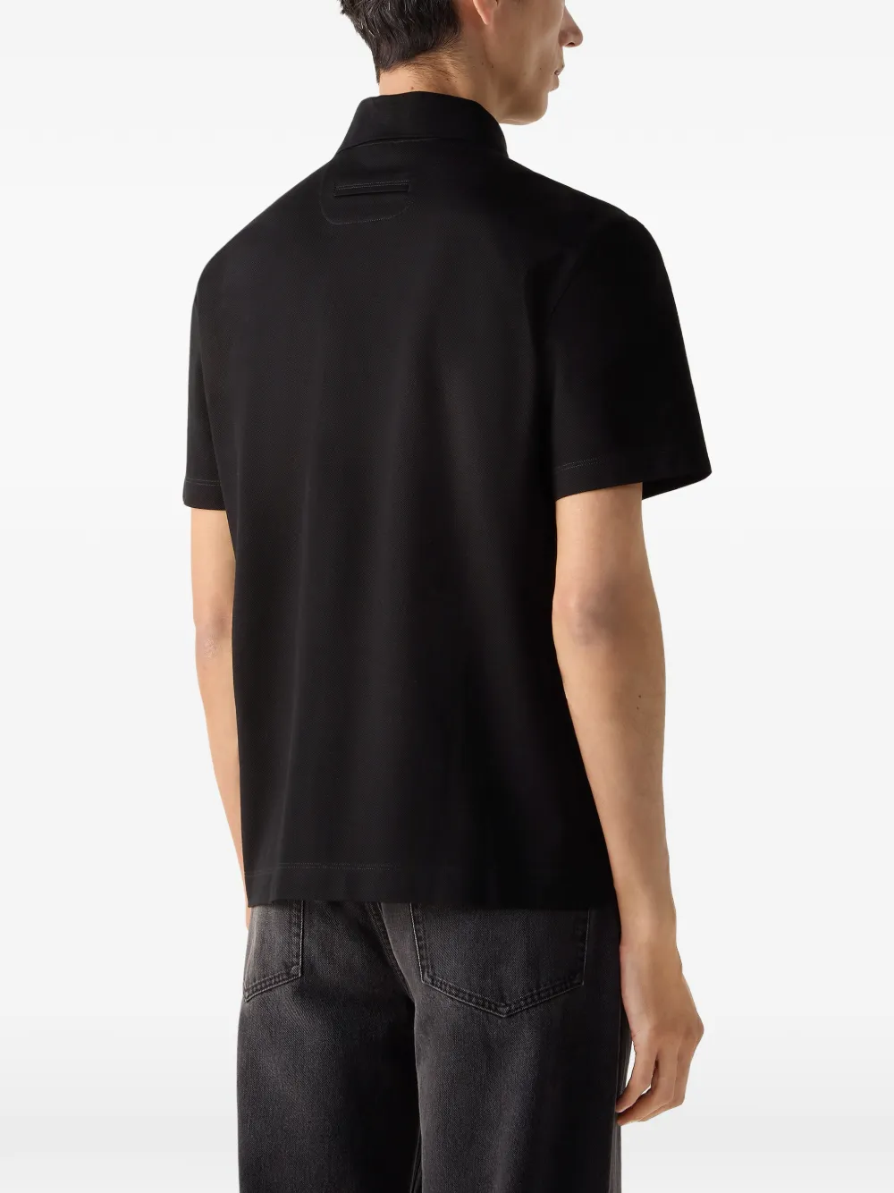 Zegna Oasi poloshirt met korte mouwen Zwart