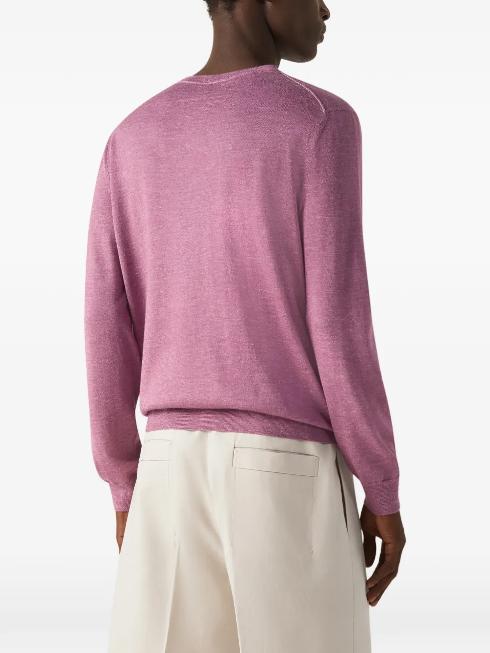 Zegna Trui met ronde hals Paars