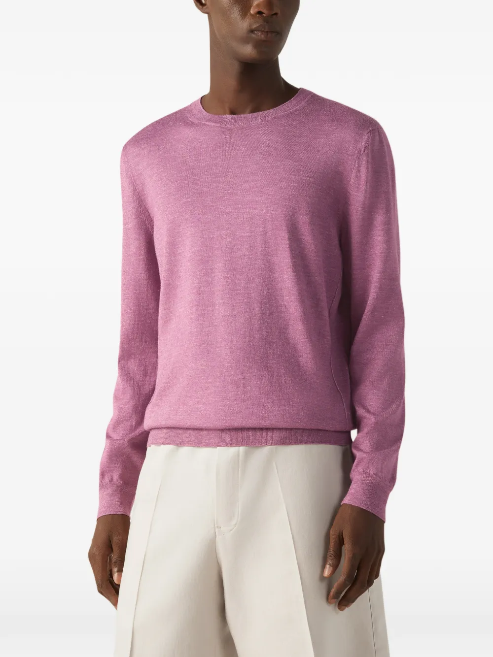 Zegna Trui met ronde hals Paars