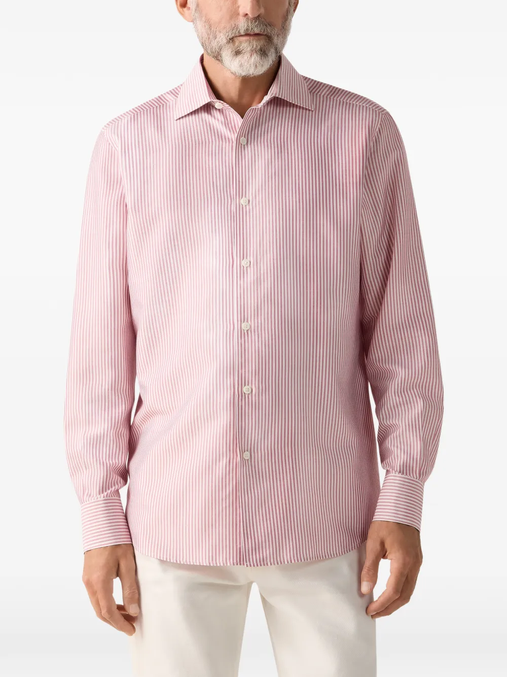 Zegna Gestreept overhemd Rood