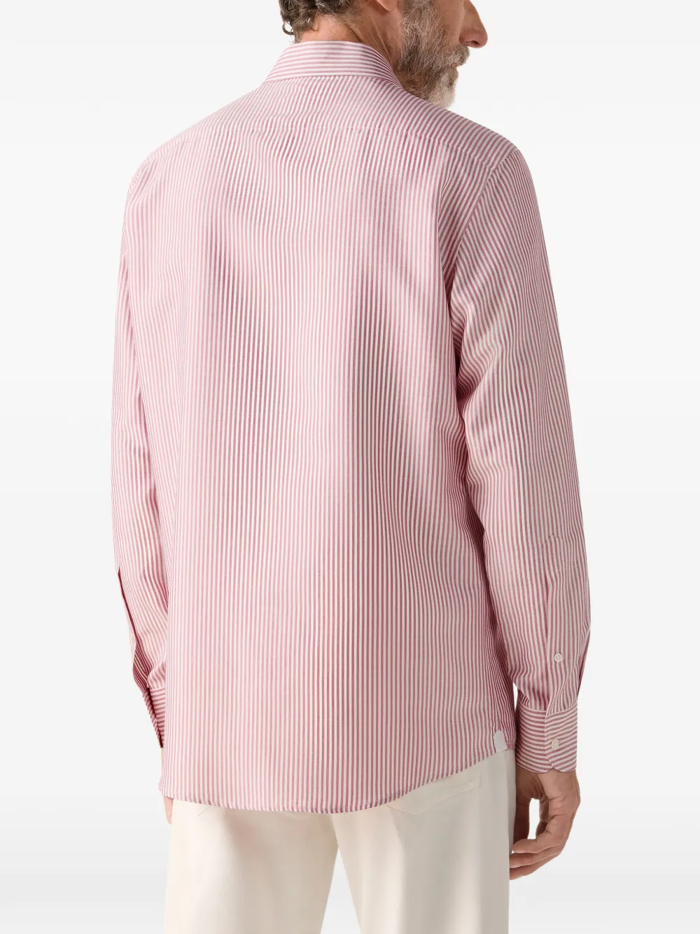 Zegna Gestreept overhemd Rood