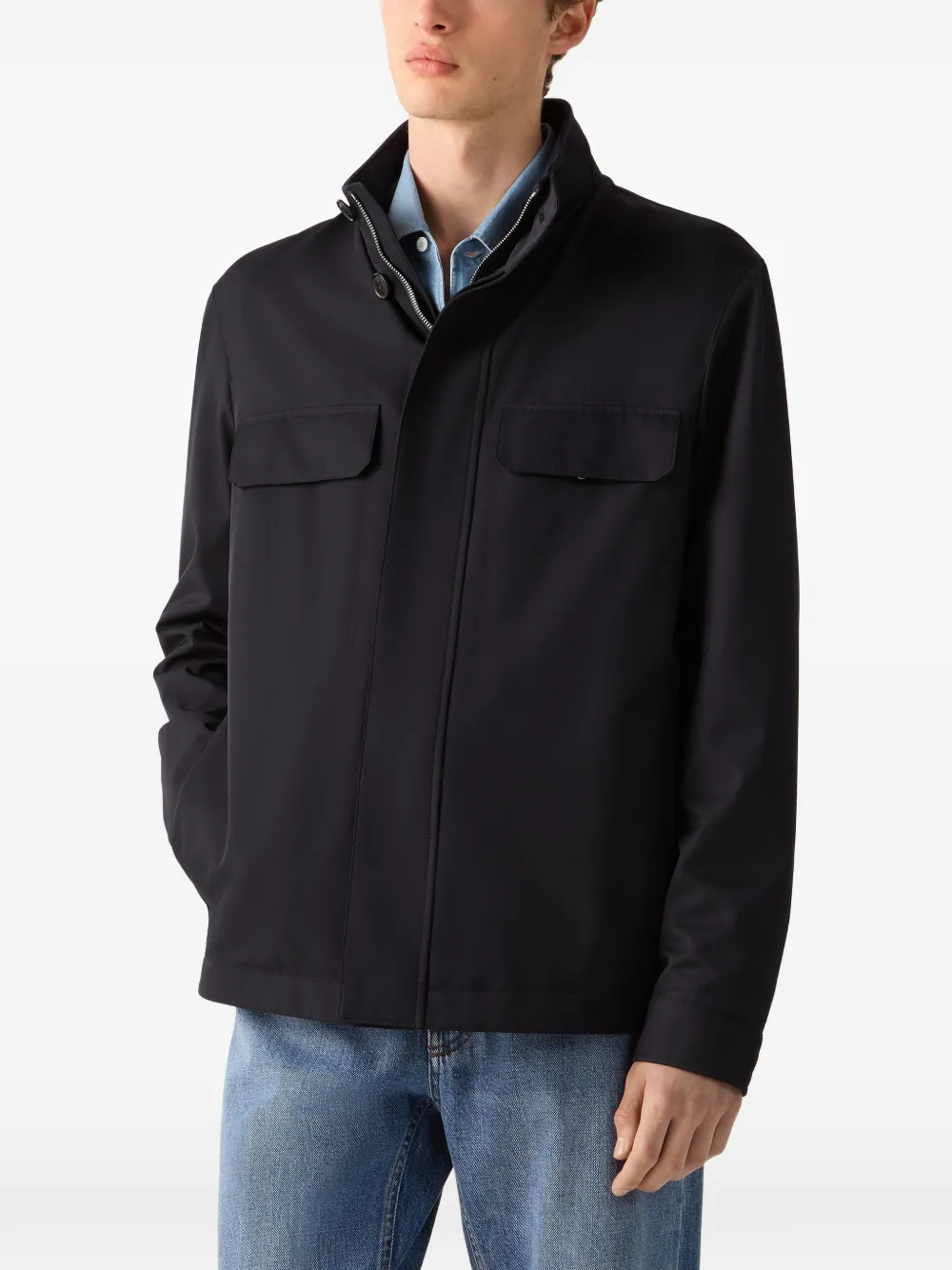 Zegna Jack met borstzak Blauw
