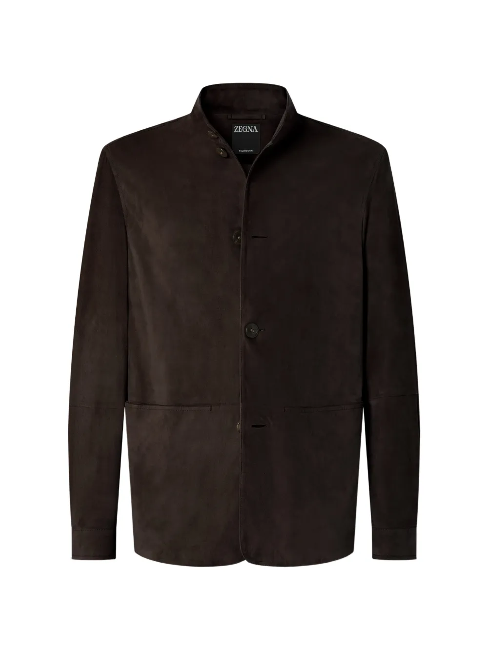 Zegna Giacca Oasi con colletto rialzato - Marrone