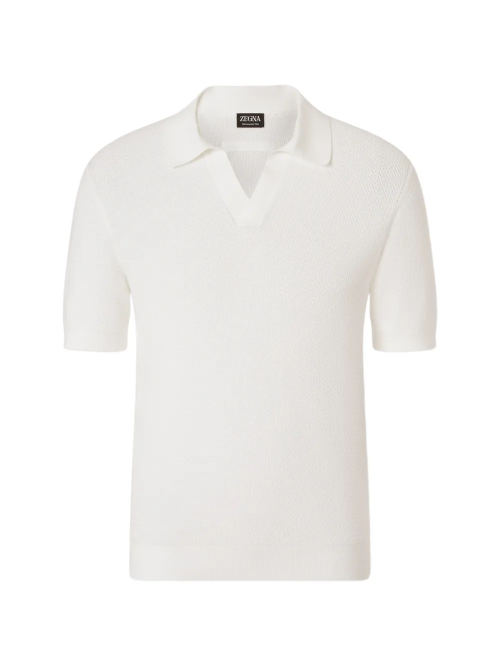 Zegna Polo Oasi con scollo a V - Bianco