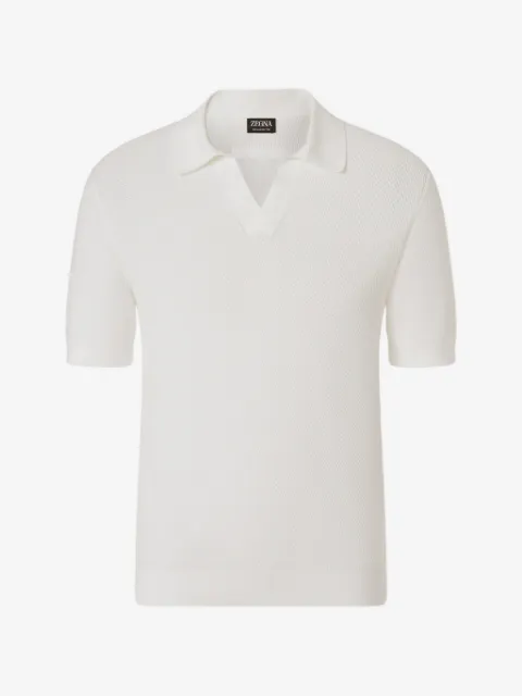 Zegna Oasi V-neck cotton polo shirt